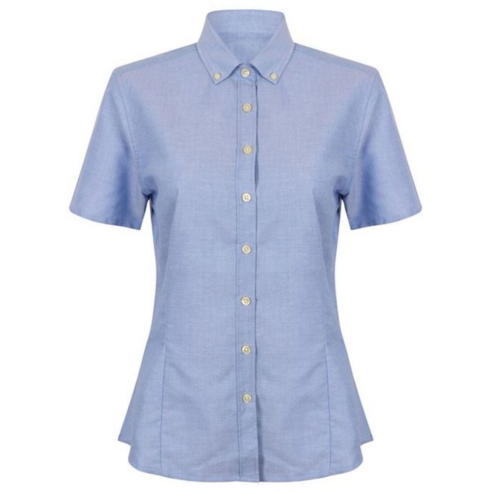 Henbury Womens/Ladies Oxford Modern Shirt / Blue